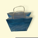 Bolsa Papel Azul Celeste con Ramas Blancas 23X12X32cm 25/Pq