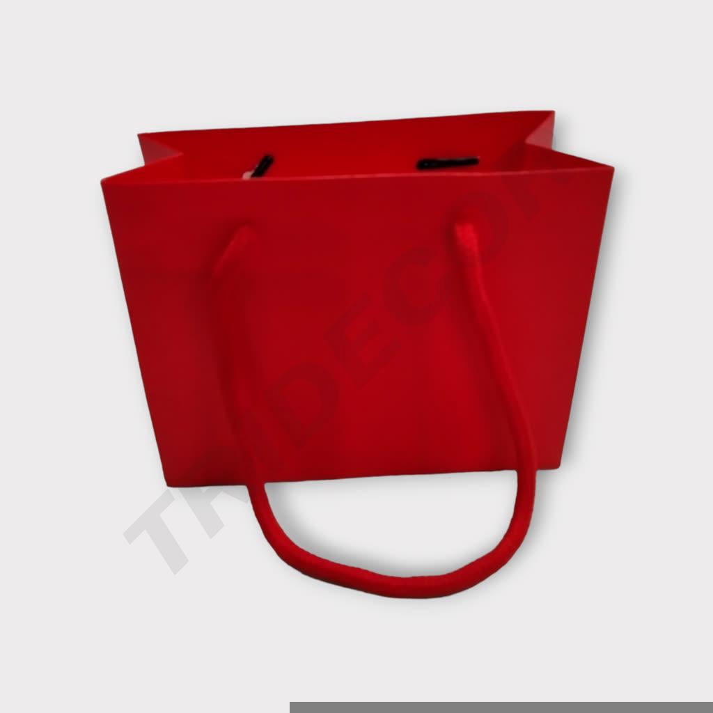 Bolsas de Algodón con Asas 14X6X11cm Rojo Mate 12 unidades