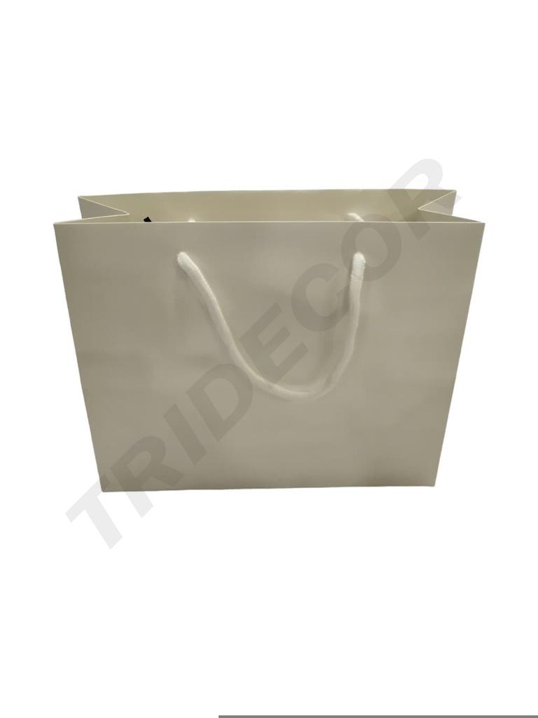 Bolsas de lujo con asa de cordón 25X9X20cm Blanco 12 unidades