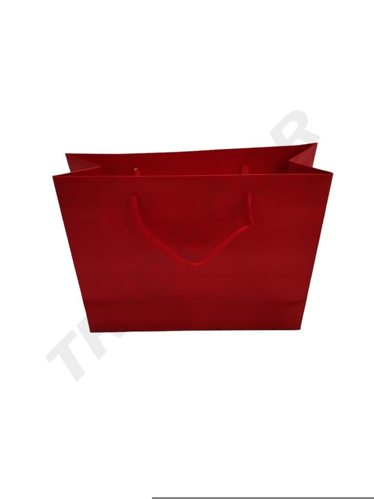 Bolsas de Lujo con Asa de Cordón 25X9X20cm Rojo 12 unidades