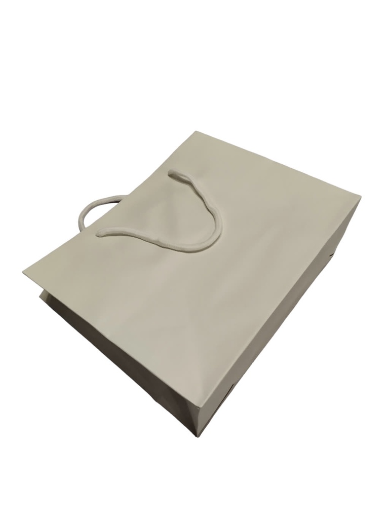 Bolsa de papel de lujo blanca mate 12 unidades/paquete