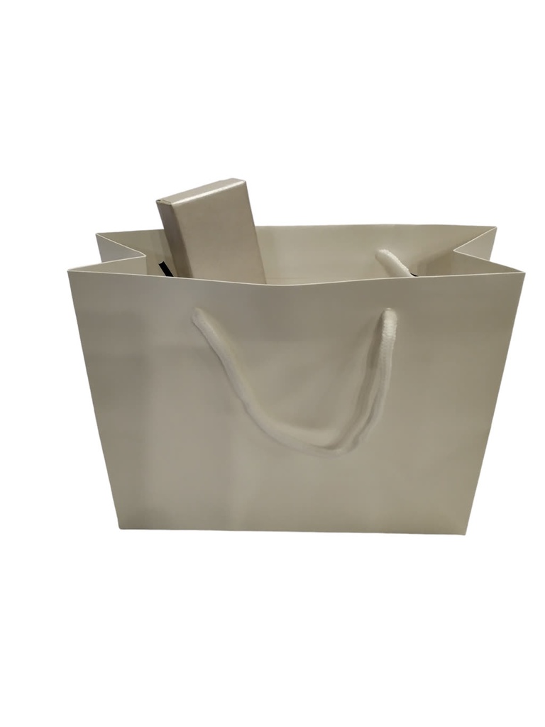 Bolsa de papel de lujo blanca mate 12 unidades/paquete