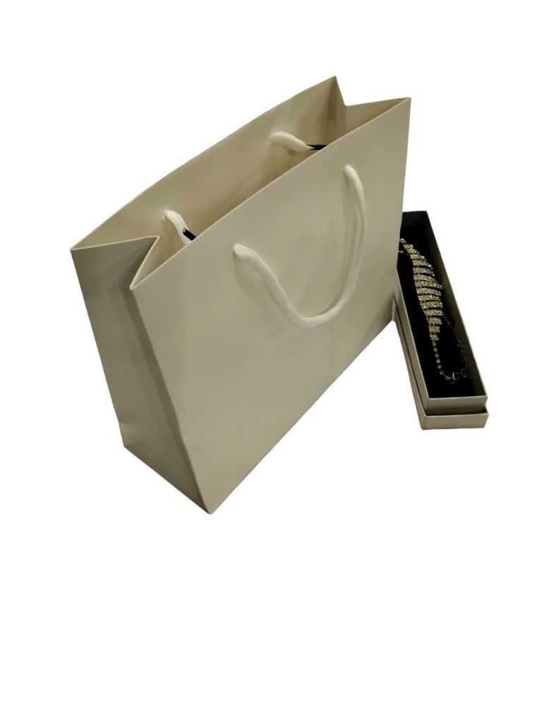 Bolsa de papel de lujo blanca mate 12 unidades/paquete