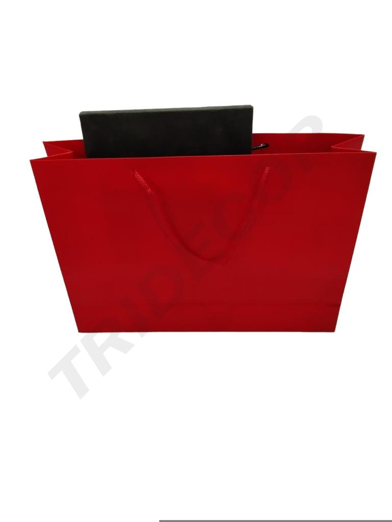 Bolso de Lujo con Asa de Cordón 35X9X25cm Rojo 12 unidades