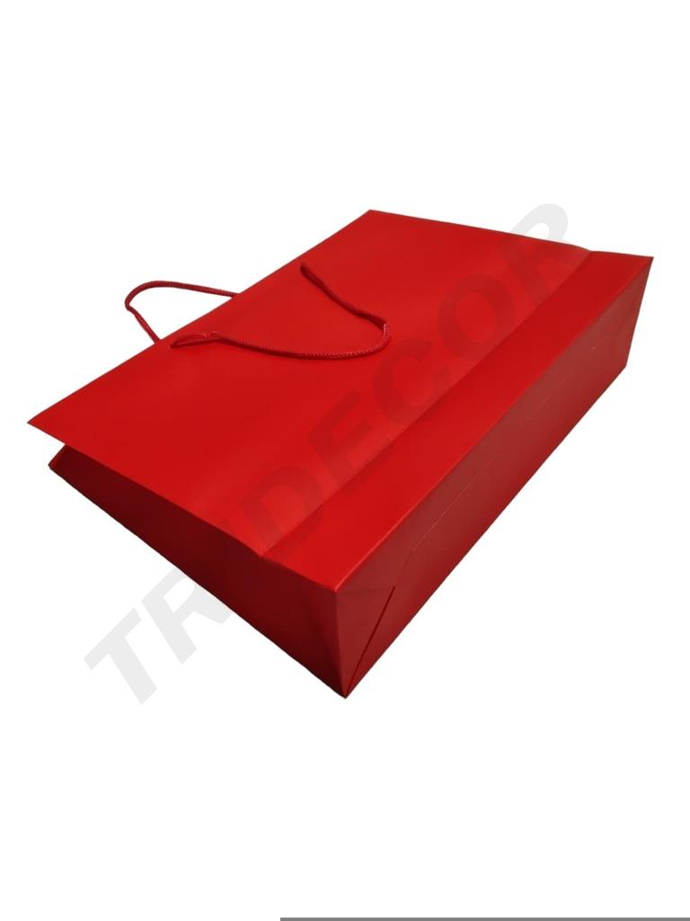 Bolso de Lujo con Asa de Cordón 35X9X25cm Rojo 12 unidades