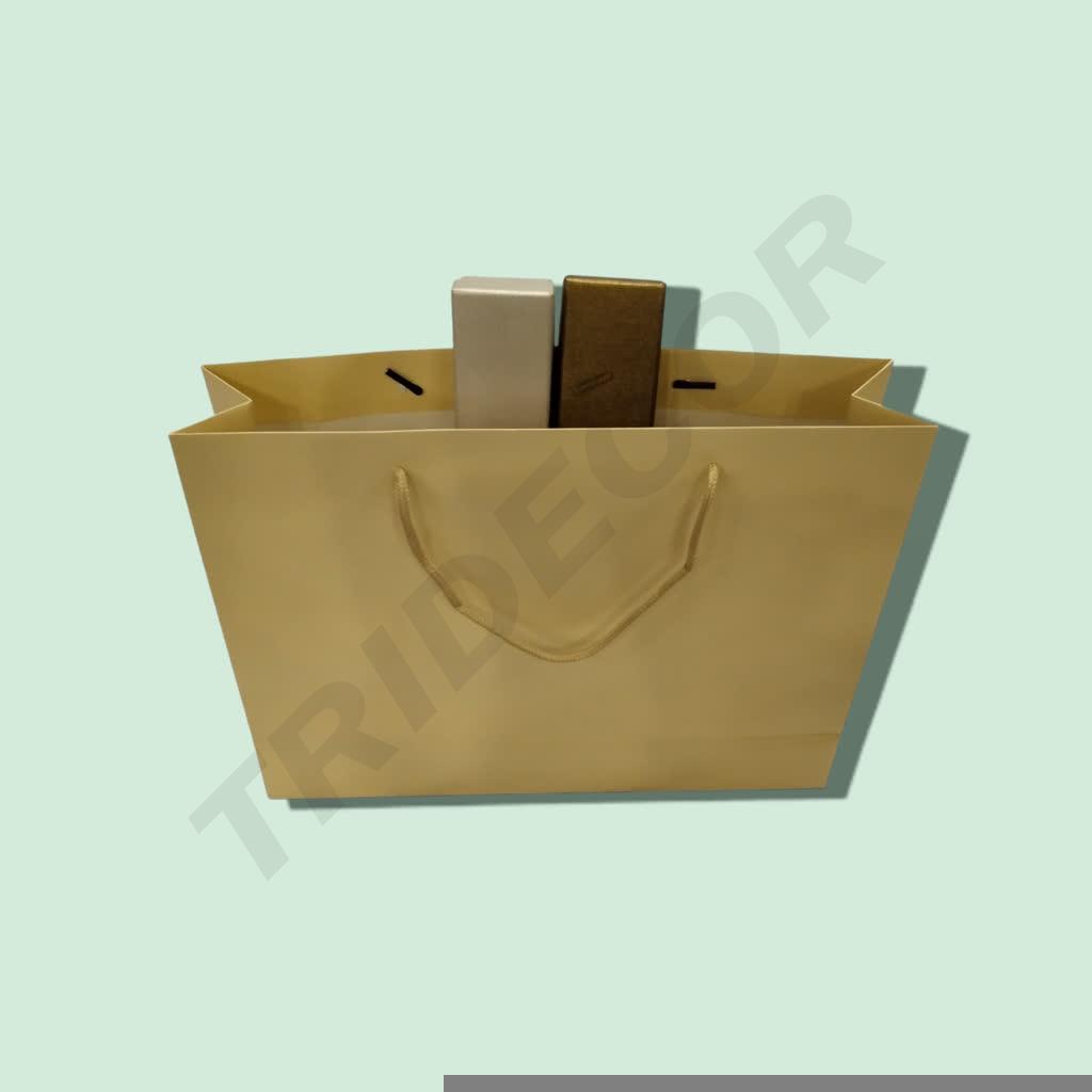 Bolso de Lujo con Cordón 44X14X32cm Crema 12 unidades