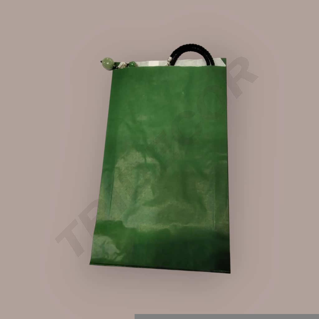 Bolsas de Papel Blancas 18+4X32 Verde Oscuro 40 Gr 100 unidades