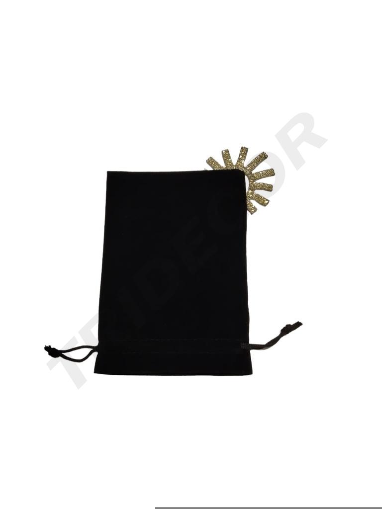 Bolsa Terciopelo Negro con Cordón 12X17cm 20U/Paq