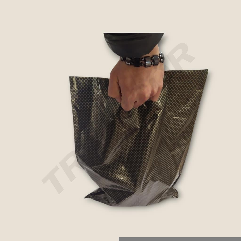 Bolsas de Plástico Asa Troquelada 50x60cm Punto Oro 100/Pq