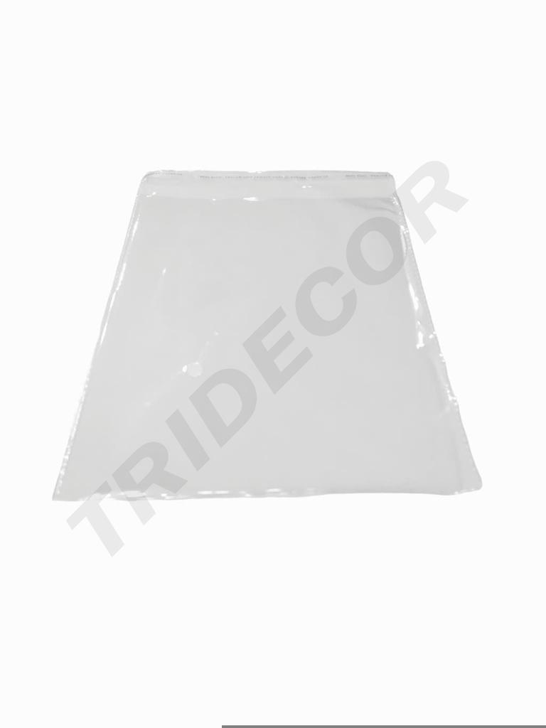 Bolsa de plástico con solapa adhesiva 18X23+4 cm