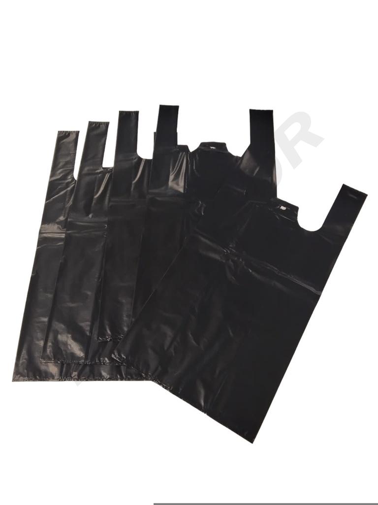 Bolsas de plástico negras para camisetas 42X53cm