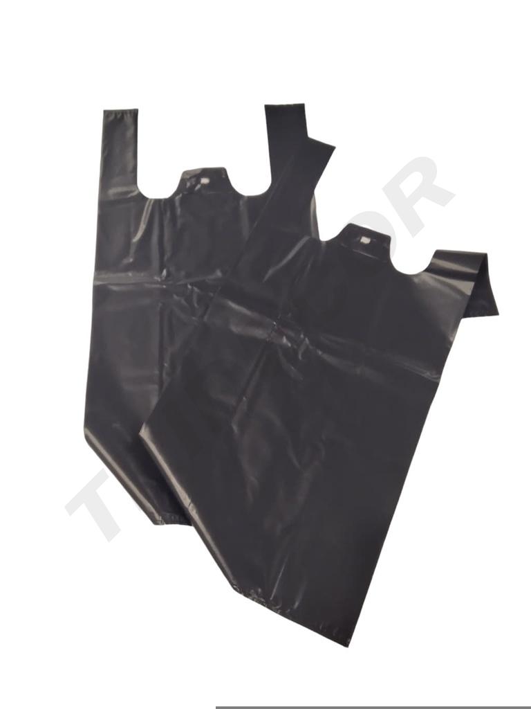 Bolsas de plástico negras para camisetas 42X53cm