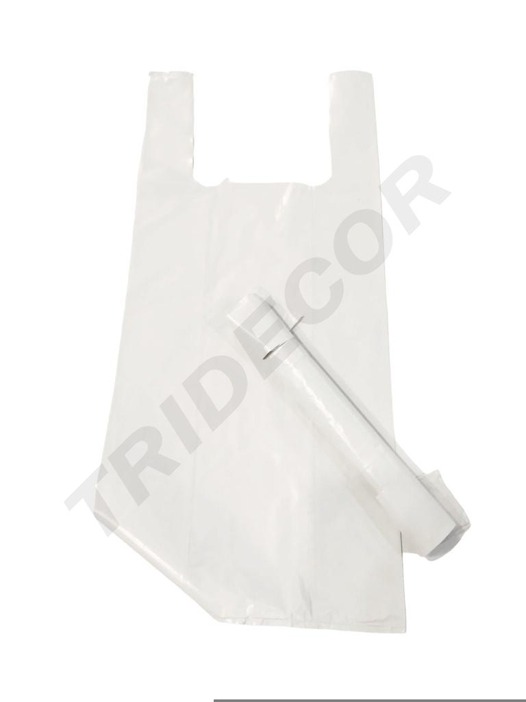 Bolsa de plástico tipo camiseta blanca 70/200 Reciclada 35X50 cm