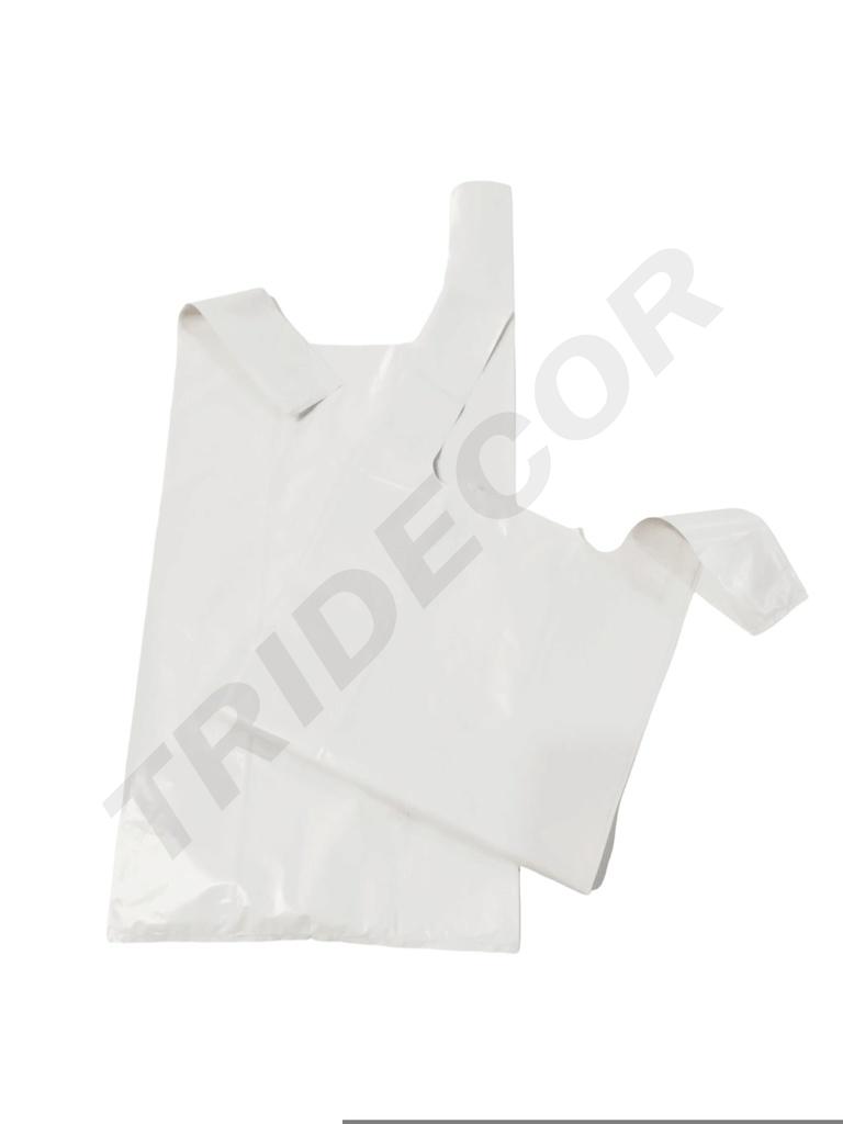 Bolsa de plástico tipo camiseta blanca 70/200 Reciclada 35X50 cm