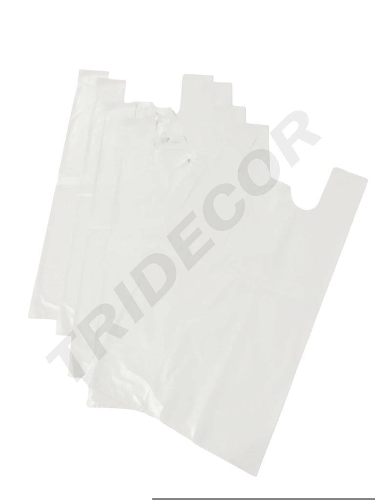 Bolsa de plástico para camiseta blanca 70% reciclada 50X60 CM