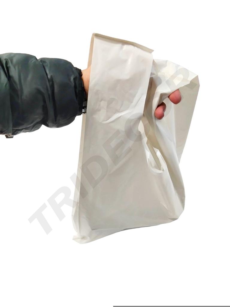 Bolsa de plástico para camiseta blanca 70% reciclada 50X60 CM