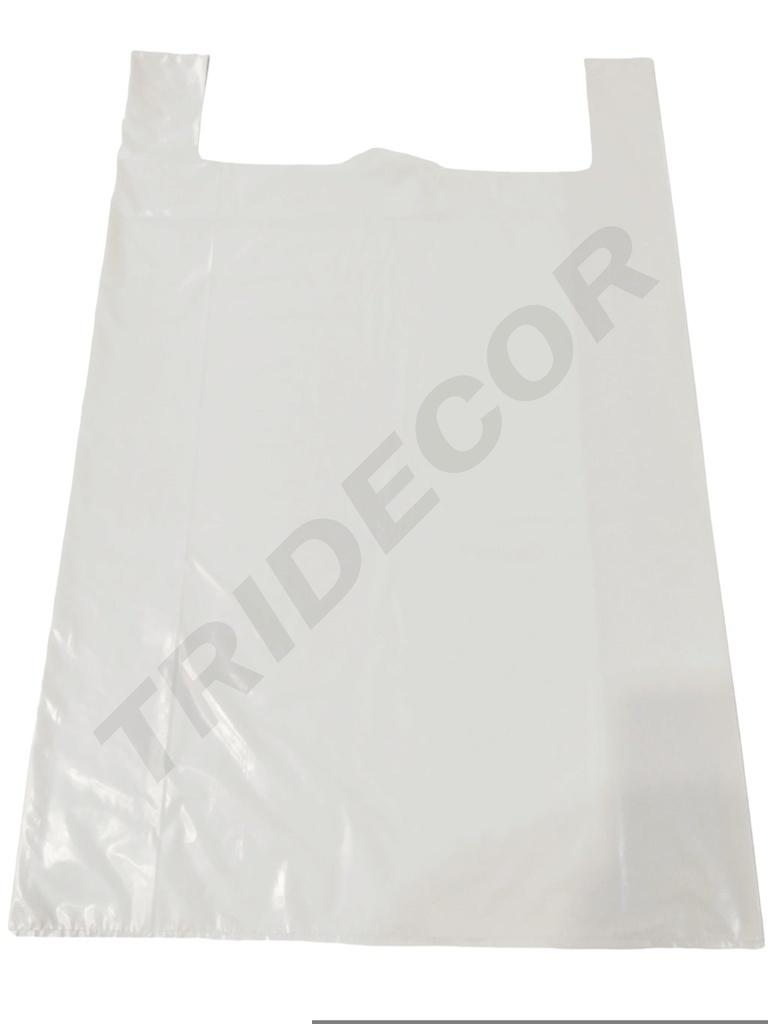 Bolsa de plástico para camiseta blanca 70% reciclada 80x90 cm