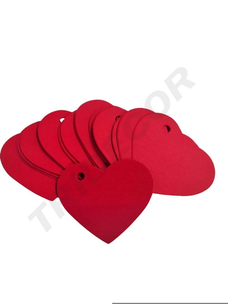 Etiquetas Colgantes en Forma de Corazón. Rojo Pequeñas 4.5X3.5cm 100/Paquete