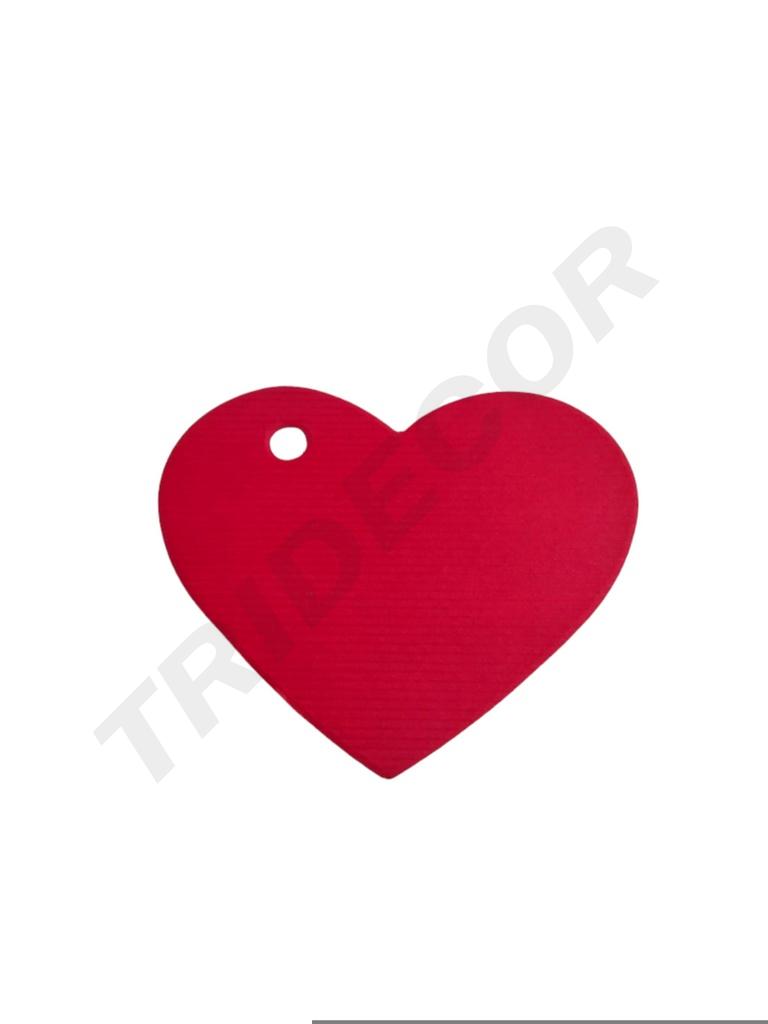 Etiquetas Colgantes en Forma de Corazón. Rojo Pequeñas 4.5X3.5cm 100/Paquete