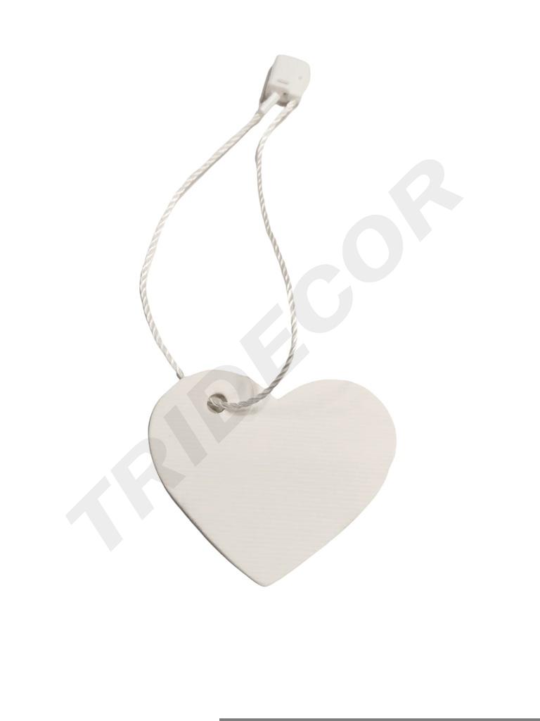 Etiquetas Colgantes en Forma de Corazón. Blanco Pequeñas 4.5X3.5cm 100/Paquete