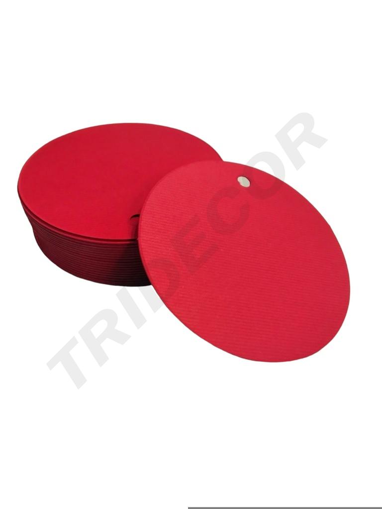 Etiquetas Troquelada Redonda Rojo 6X6cm 100PCS