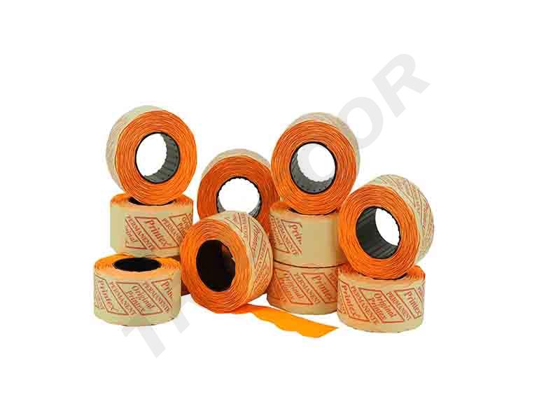 Rollo de Etiquetas Naranja 26X16mm 12/Rollo