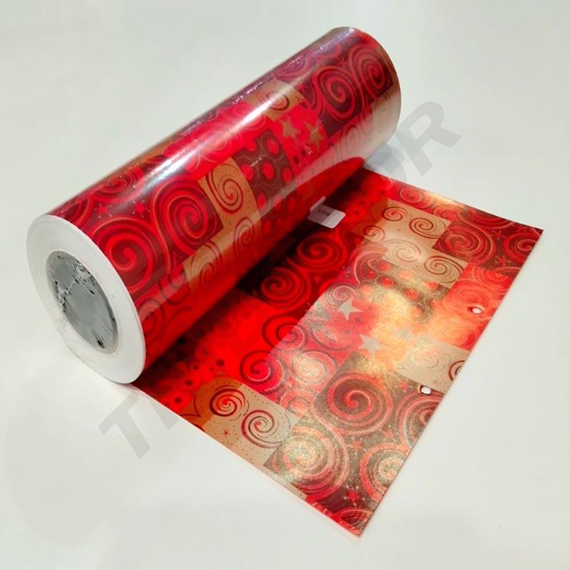 Papel de Regalo Estampado Rojo 31 cm