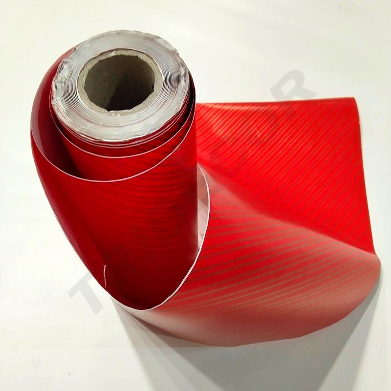 Papel de regalo rojo, 31 cm, con rayas doradas