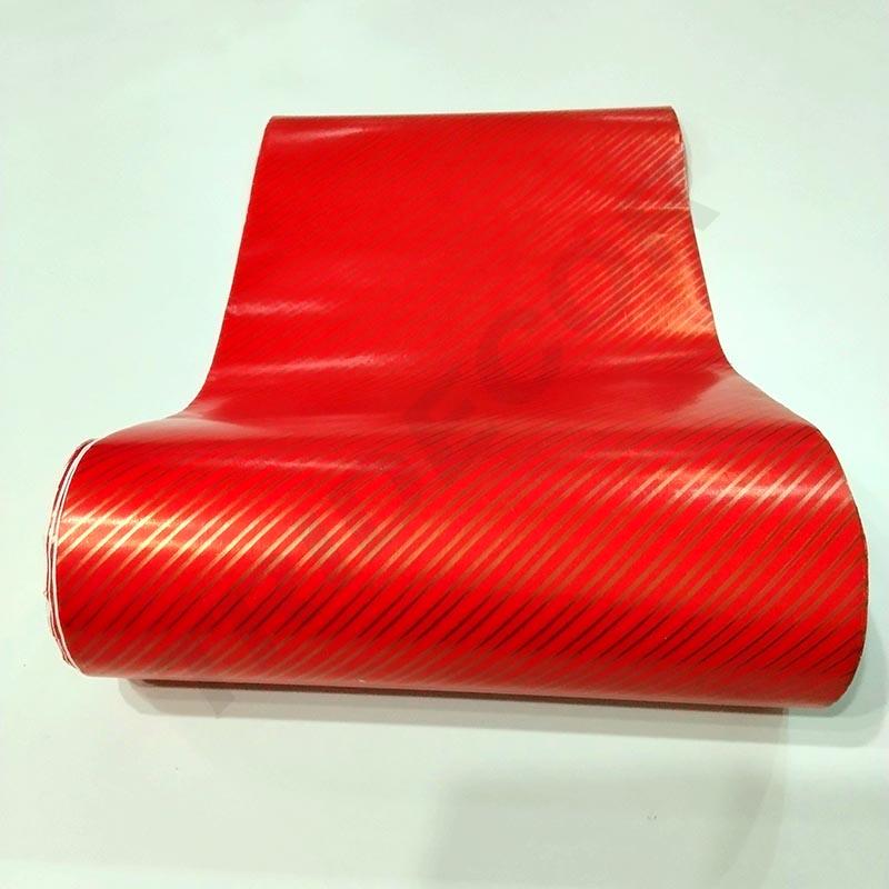 Papel de regalo rojo, 31 cm, con rayas doradas