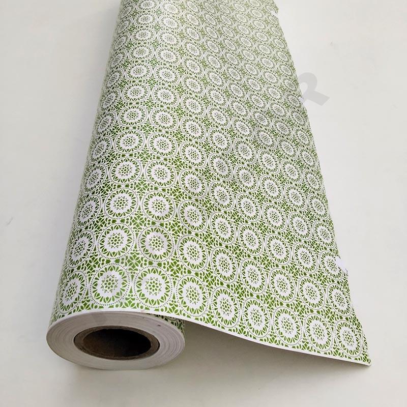 Papel de regalo con borde verde 62 cm