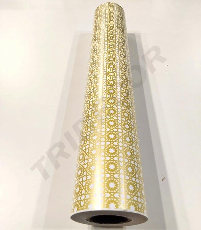 Papel de regalo impreso en oro 62 cm