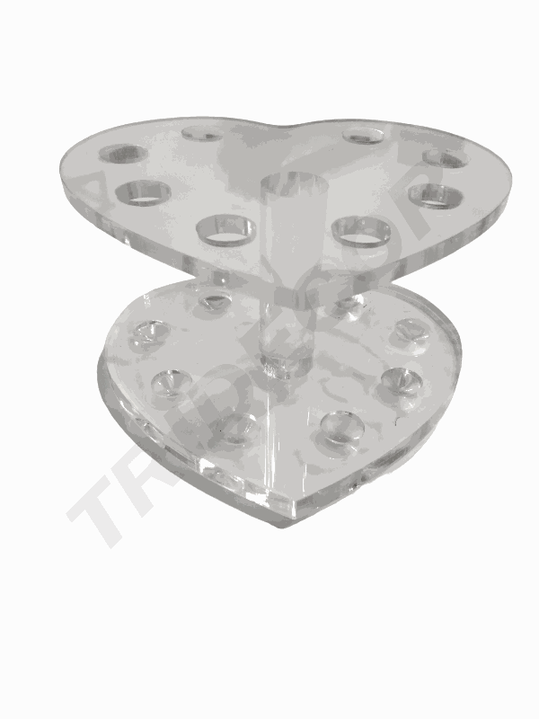 Expositor Acrilico Para Pluma De Maquillaje Forma De Corazón