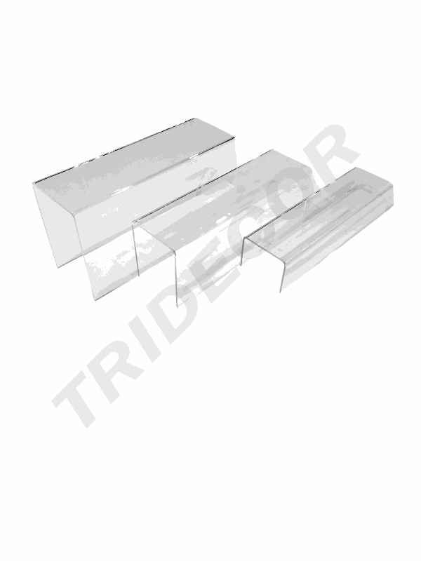 Expositor Rectangular de Metacrilato Forma 'U' de 3 Alturas