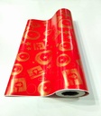 Papel de regalo rojo con patrones dorados 62 cm Navidad