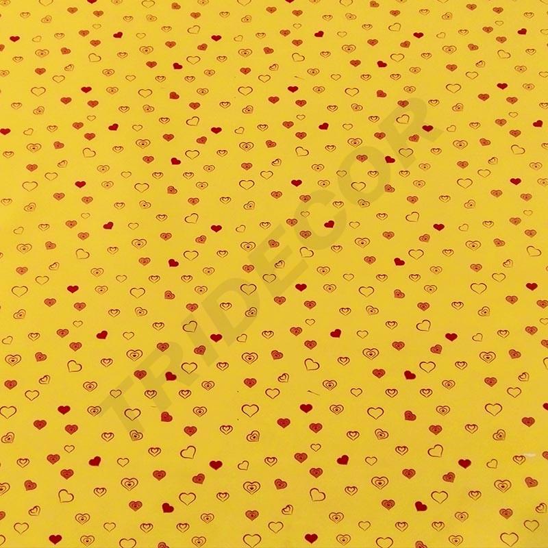 Rollos de Papel de Regalo Amarillo con Corazones de 62 cm