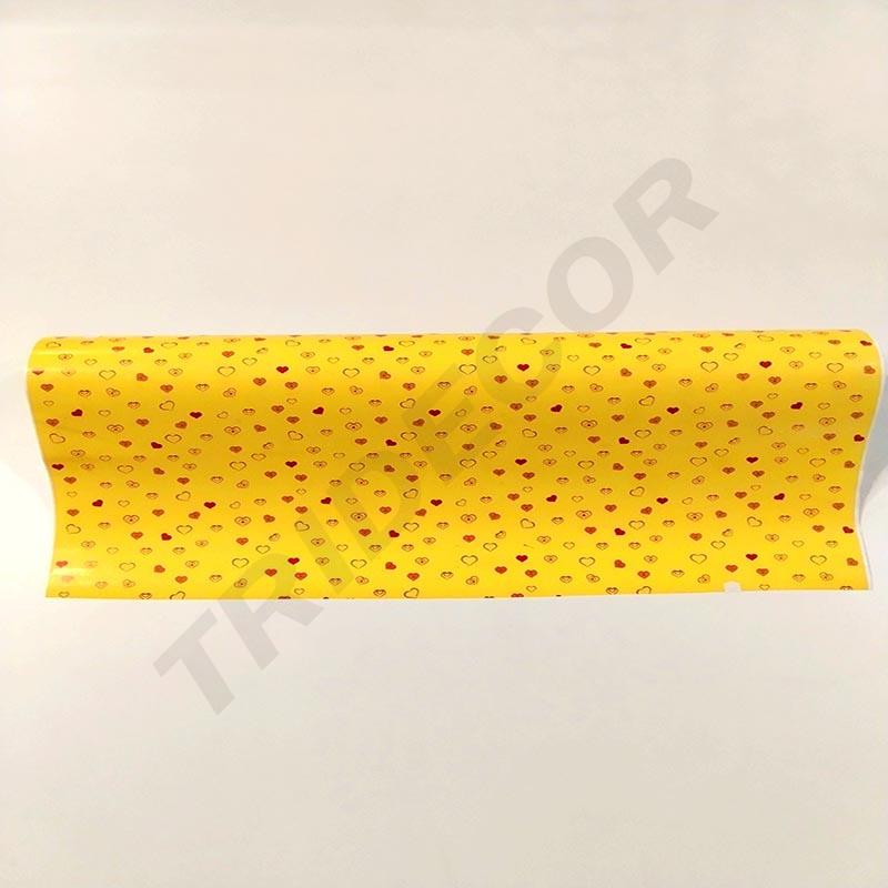 Rollos de Papel de Regalo Amarillo con Corazones de 62 cm