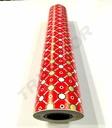 Rollos de Papel de Regalo Rojo, Borde Floral, 62 cm