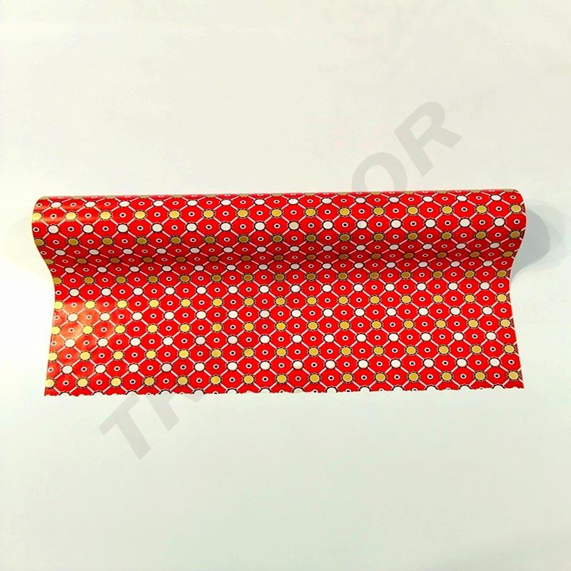 Rollos de Papel de Regalo Rojo, Borde Floral, 62 cm