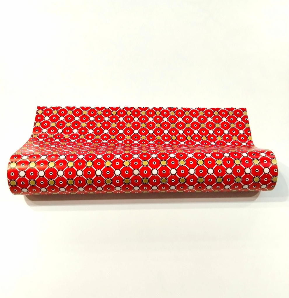 Rollos de Papel de Regalo Rojo, Borde Floral, 62 cm