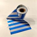 Papel de regalo con rayas anchas color plata y azul 31cm