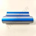 Papel de regalo con rayas anchas color plata y azul 31cm
