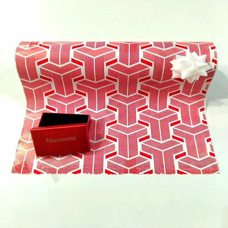 Rollos de papel de regalo de simetría roja 62 cm