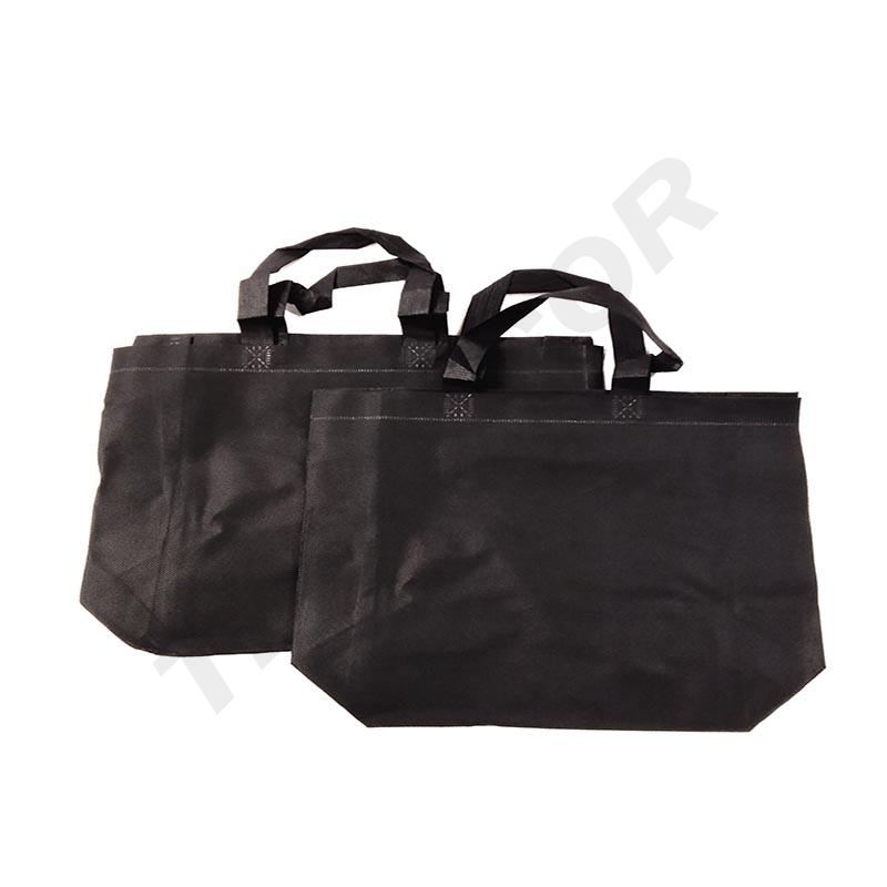 Bolsa de Tela 70G con Asa la rga Color Negro de 35X25+12cm 25unidades/Paq