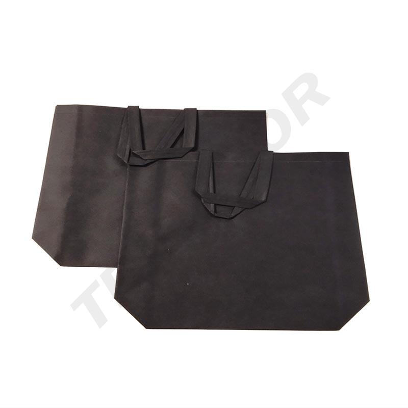 Bolsa de Tela Negra 70Gsm con Asa 35X45+12cm 25 unidades/Paquete