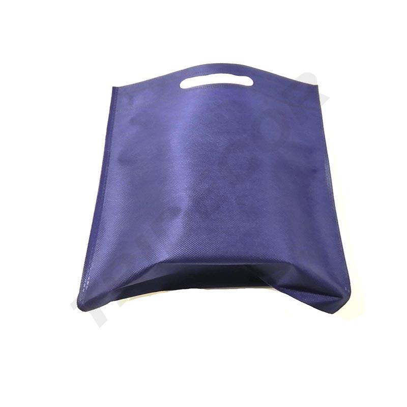 Bolsa tote azul con asas troqueladas, 100g, 25X35 cm, 25 piezas por paquete, 40 paquetes por caja