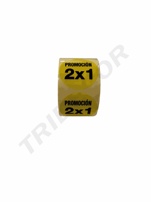 Pegatina Promoción 2X1 5X5cm 500unidades