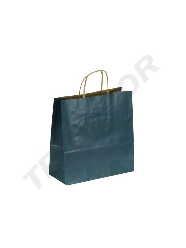  Bolsas de papel kraft asa rizada 26x22x10 cm azul 25 unidades Tridecor (4)