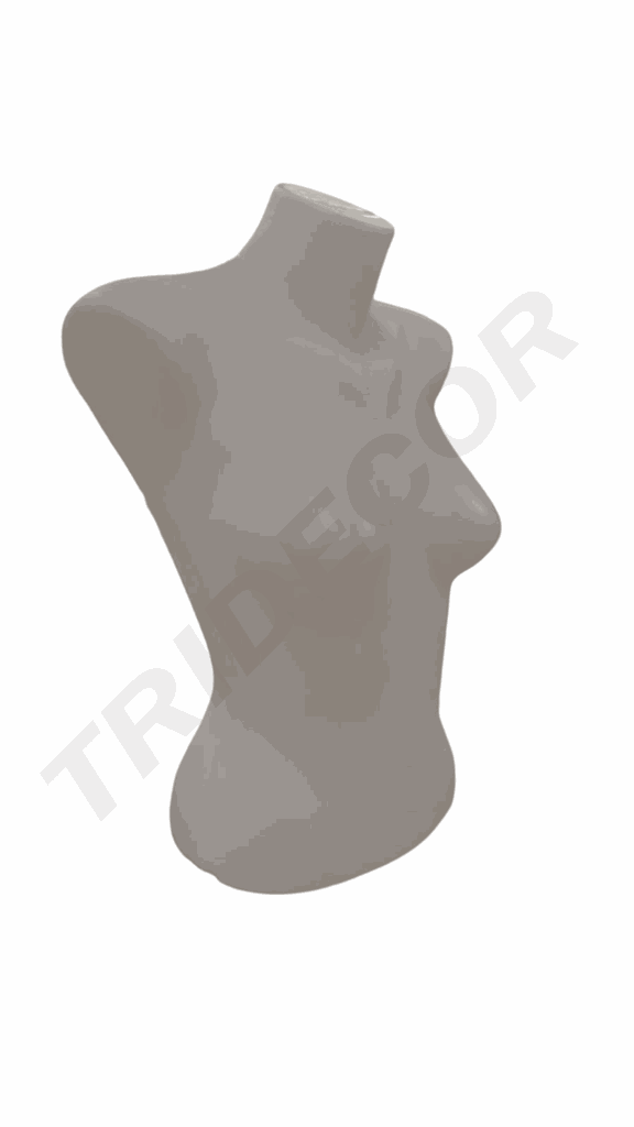 Busto De Mujer De Medio Cuerpo De Plástico Blanco