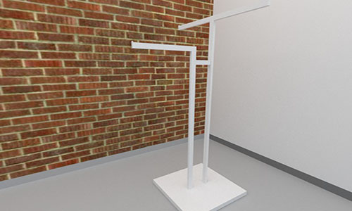 038296 Perchero 2 Brazos Color Blanco 135X66X45 Cm Tridecor