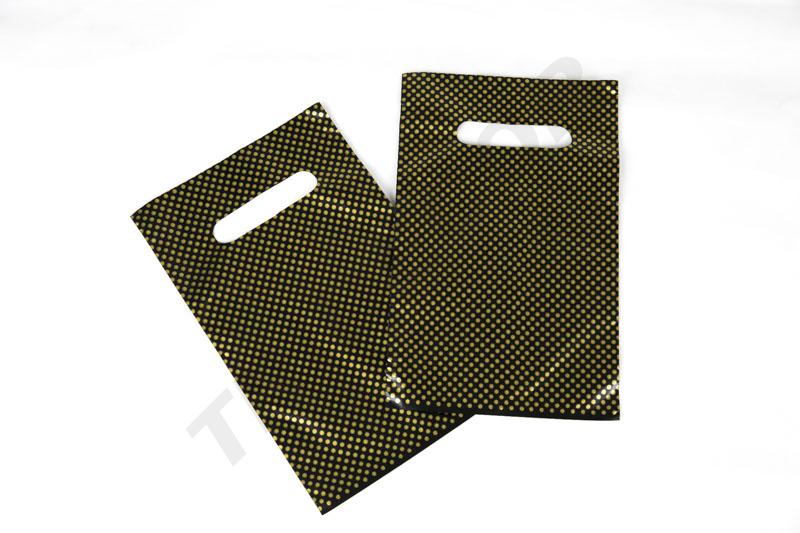010073-Bolsas-de-plástico-asa-troquelada-16-x-25-cm-puntos-dorados-tridecor